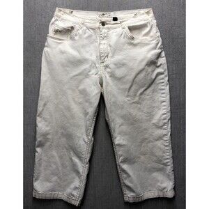 Stooker Capri Pants Size 14W White Wash Denim Travel Vacation